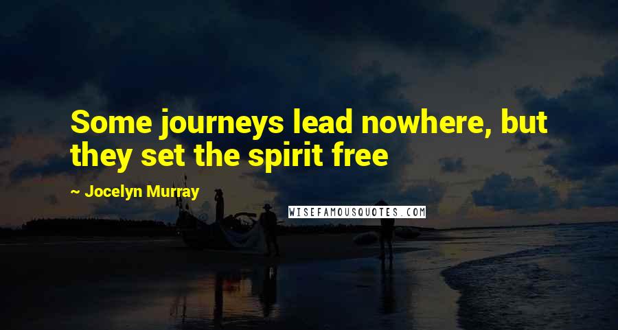Jocelyn Murray Quotes: Some journeys lead nowhere, but they set the spirit free