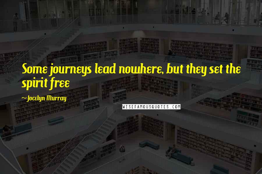 Jocelyn Murray Quotes: Some journeys lead nowhere, but they set the spirit free