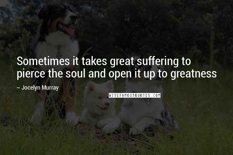 Jocelyn Murray Quotes: Sometimes it takes great suffering to pierce the soul and open it up to greatness