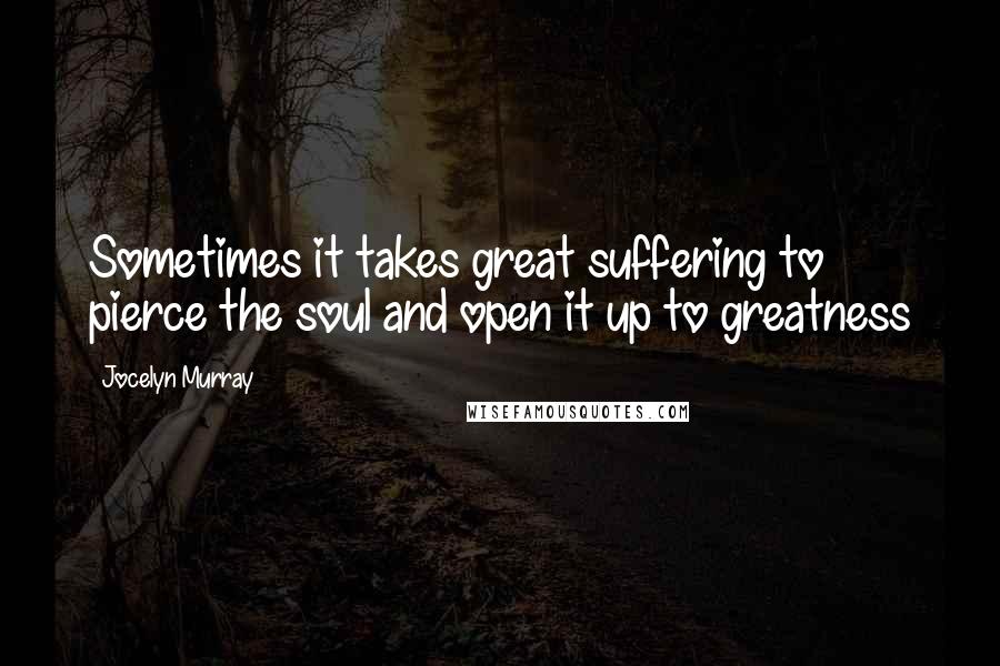 Jocelyn Murray Quotes: Sometimes it takes great suffering to pierce the soul and open it up to greatness