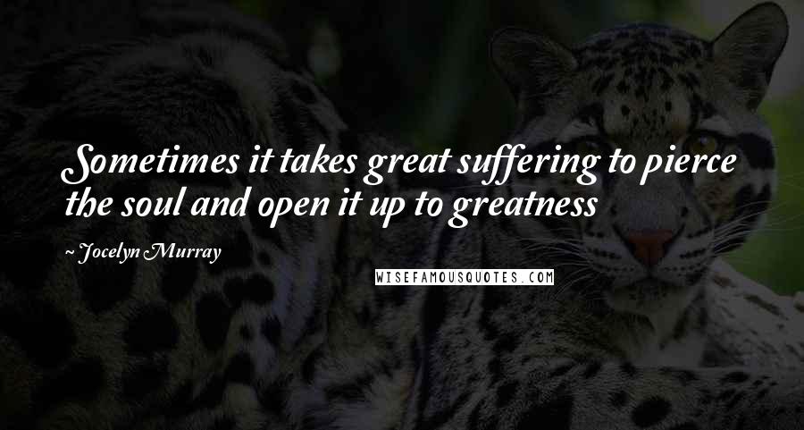 Jocelyn Murray Quotes: Sometimes it takes great suffering to pierce the soul and open it up to greatness