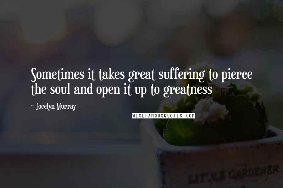 Jocelyn Murray Quotes: Sometimes it takes great suffering to pierce the soul and open it up to greatness