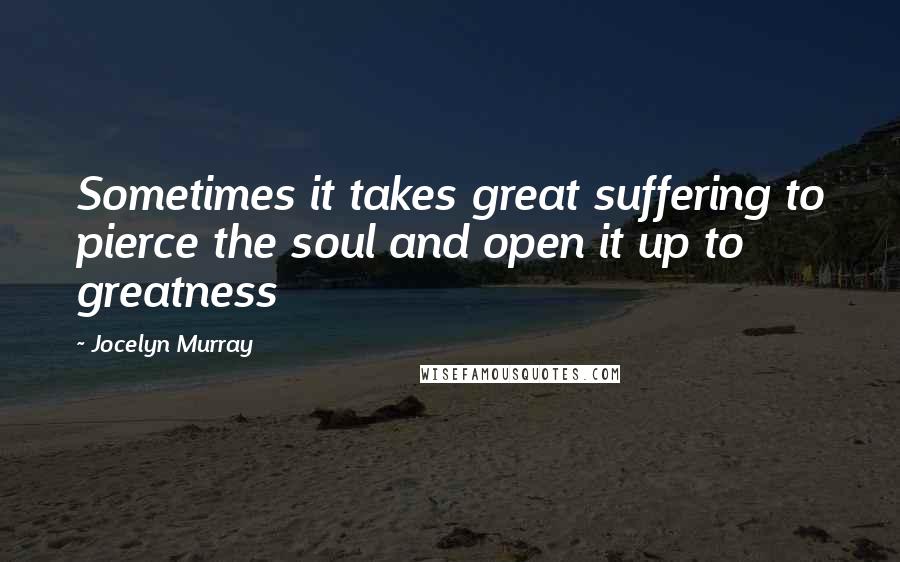 Jocelyn Murray Quotes: Sometimes it takes great suffering to pierce the soul and open it up to greatness