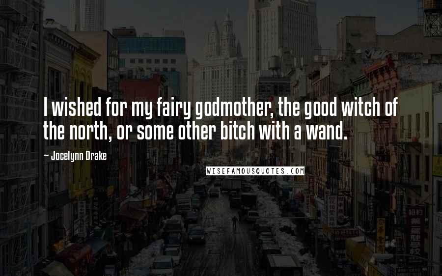 Jocelynn Drake Quotes: I wished for my fairy godmother, the good witch of the north, or some other bitch with a wand.