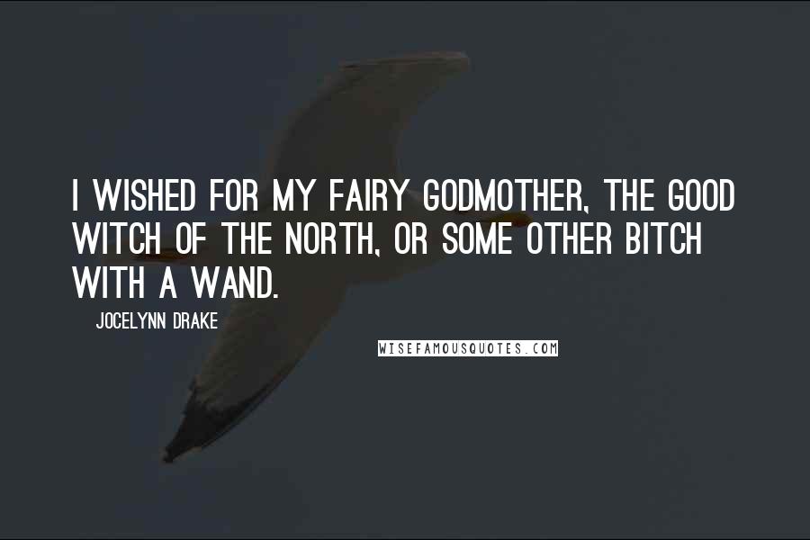 Jocelynn Drake Quotes: I wished for my fairy godmother, the good witch of the north, or some other bitch with a wand.