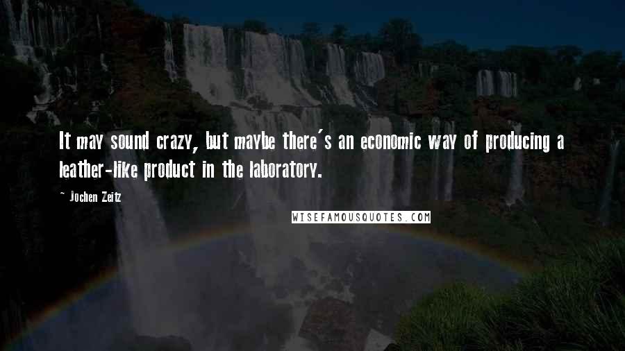 Jochen Zeitz Quotes: It may sound crazy, but maybe there's an economic way of producing a leather-like product in the laboratory.