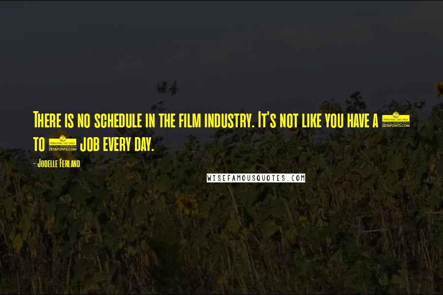 Jodelle Ferland Quotes: There is no schedule in the film industry. It's not like you have a 9 to 5 job every day.