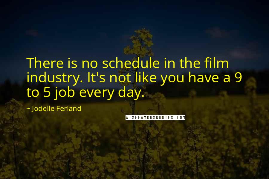 Jodelle Ferland Quotes: There is no schedule in the film industry. It's not like you have a 9 to 5 job every day.