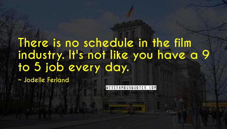 Jodelle Ferland Quotes: There is no schedule in the film industry. It's not like you have a 9 to 5 job every day.