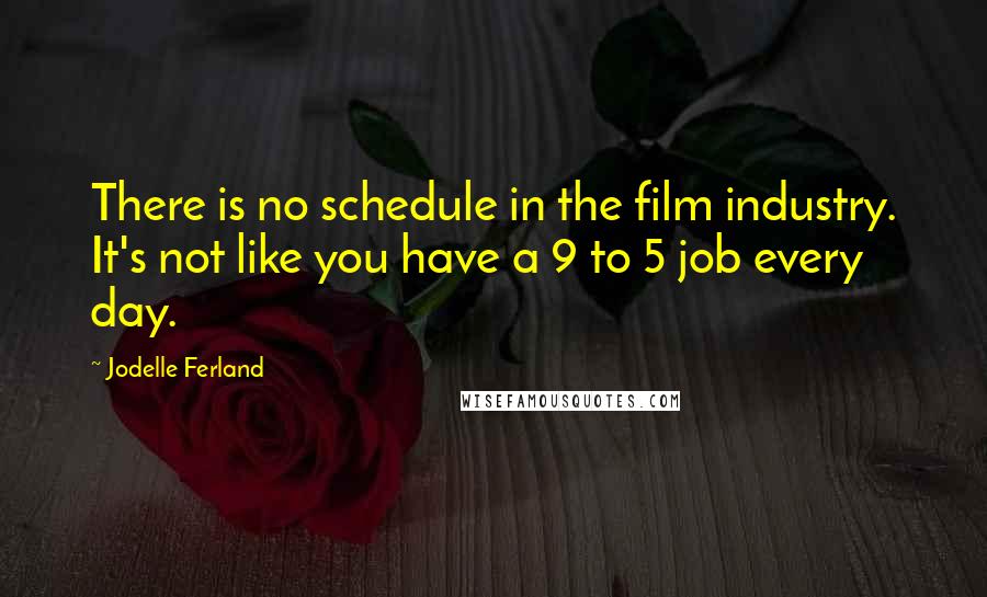 Jodelle Ferland Quotes: There is no schedule in the film industry. It's not like you have a 9 to 5 job every day.