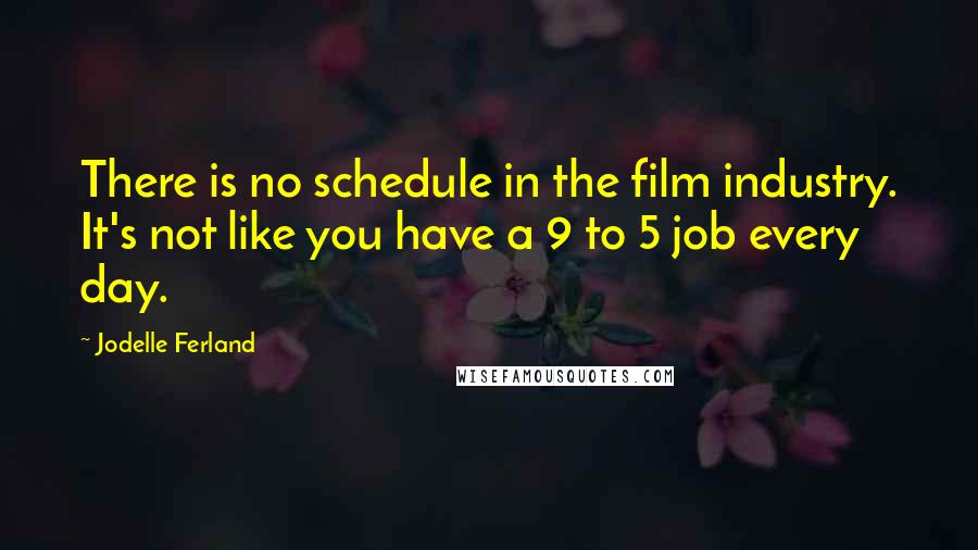 Jodelle Ferland Quotes: There is no schedule in the film industry. It's not like you have a 9 to 5 job every day.