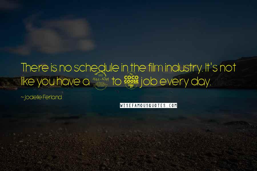 Jodelle Ferland Quotes: There is no schedule in the film industry. It's not like you have a 9 to 5 job every day.