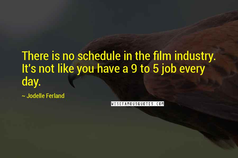 Jodelle Ferland Quotes: There is no schedule in the film industry. It's not like you have a 9 to 5 job every day.