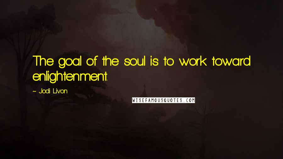 Jodi Livon Quotes: The goal of the soul is to work toward enlightenment.