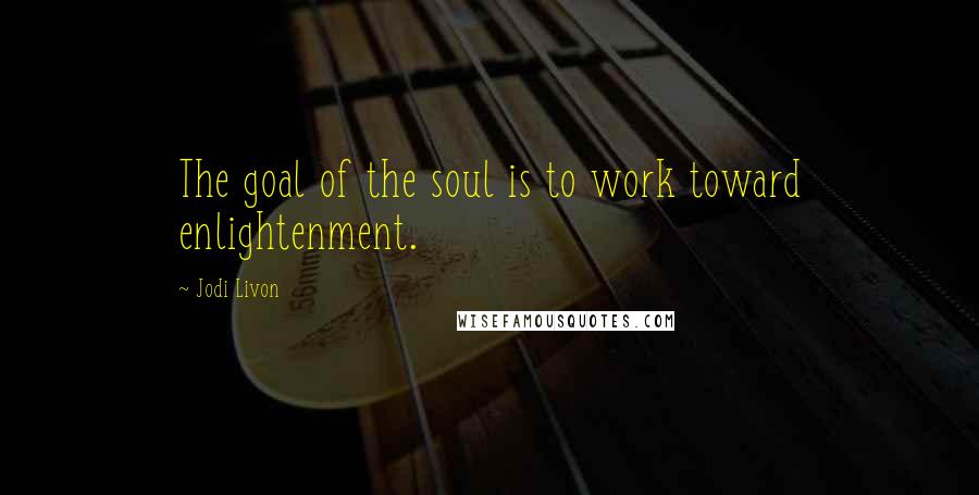 Jodi Livon Quotes: The goal of the soul is to work toward enlightenment.