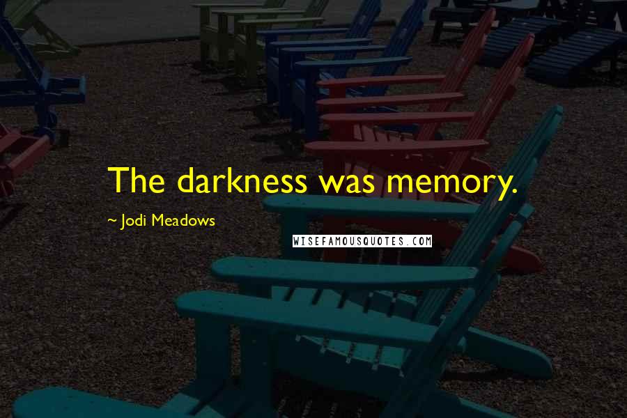 Jodi Meadows Quotes: The darkness was memory.