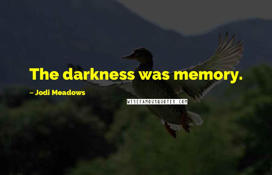 Jodi Meadows Quotes: The darkness was memory.