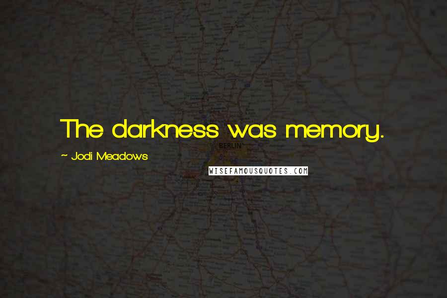 Jodi Meadows Quotes: The darkness was memory.