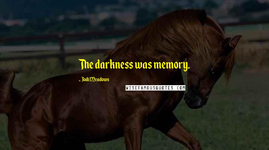 Jodi Meadows Quotes: The darkness was memory.