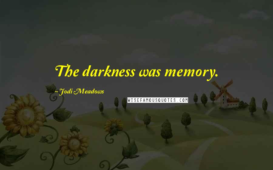 Jodi Meadows Quotes: The darkness was memory.