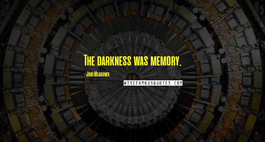 Jodi Meadows Quotes: The darkness was memory.