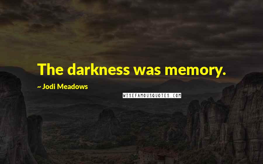 Jodi Meadows Quotes: The darkness was memory.