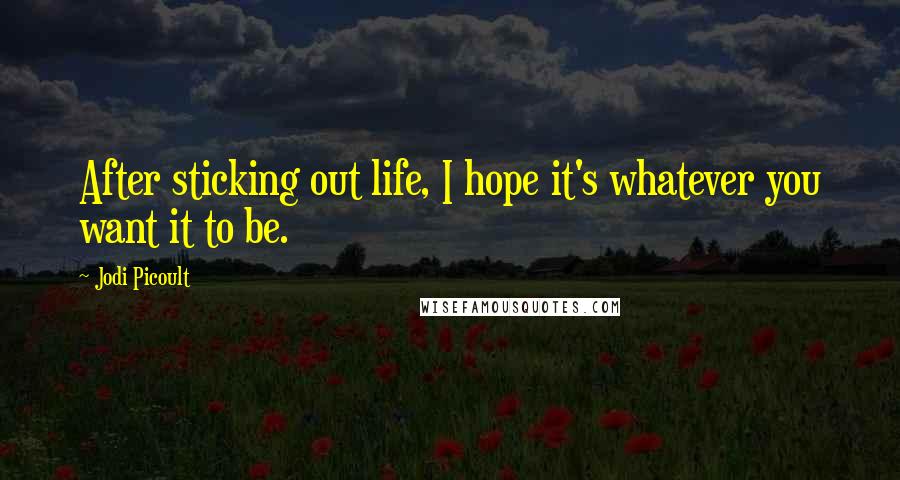 Jodi Picoult Quotes: After sticking out life, I hope it's whatever you want it to be.