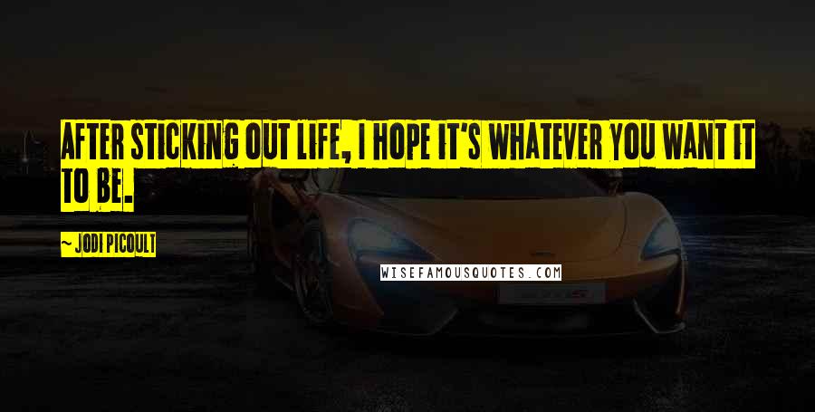 Jodi Picoult Quotes: After sticking out life, I hope it's whatever you want it to be.