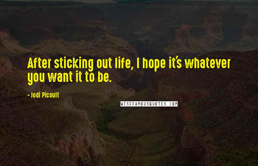Jodi Picoult Quotes: After sticking out life, I hope it's whatever you want it to be.