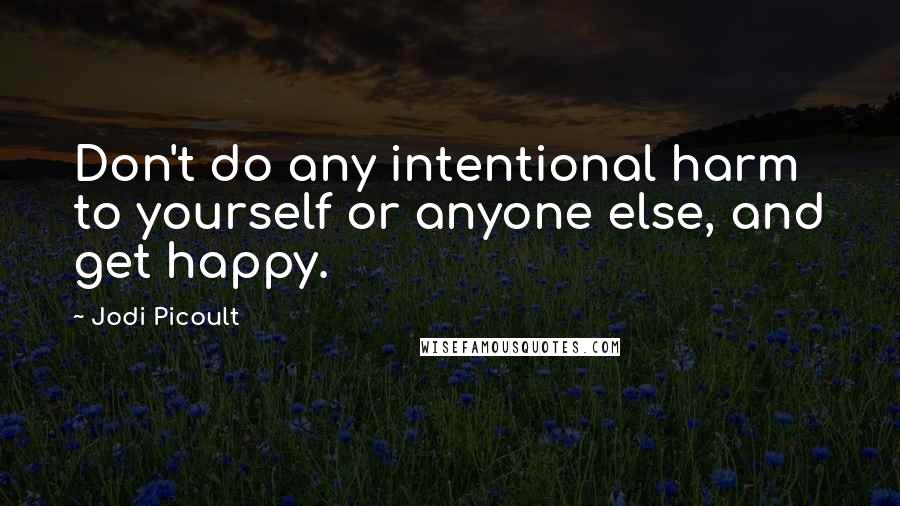 Jodi Picoult Quotes: Don't do any intentional harm to yourself or anyone else, and get happy.