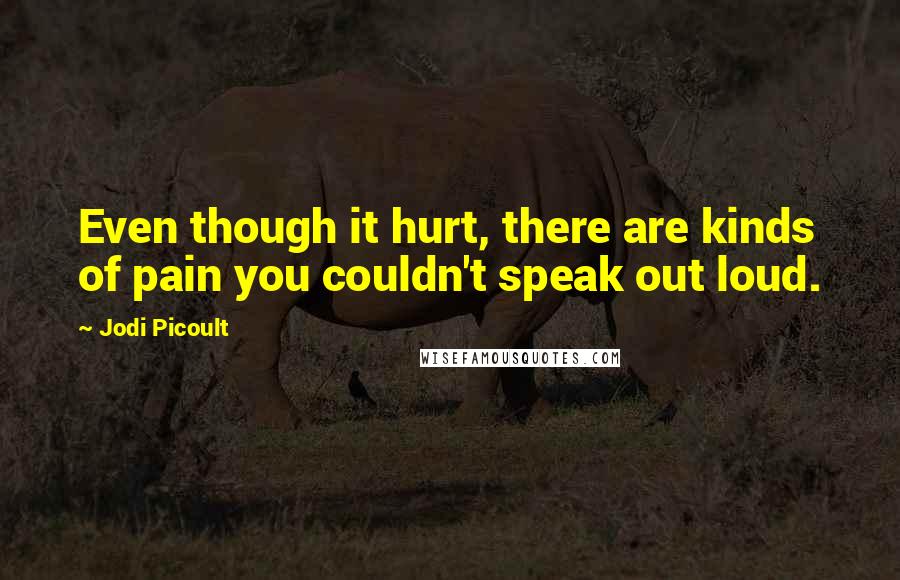 Jodi Picoult Quotes: Even though it hurt, there are kinds of pain you couldn't speak out loud.