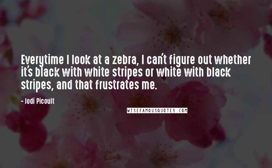 Jodi Picoult Quotes: Everytime I look at a zebra, I can't figure out whether it's black with white stripes or white with black stripes, and that frustrates me.