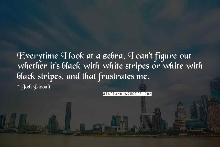 Jodi Picoult Quotes: Everytime I look at a zebra, I can't figure out whether it's black with white stripes or white with black stripes, and that frustrates me.
