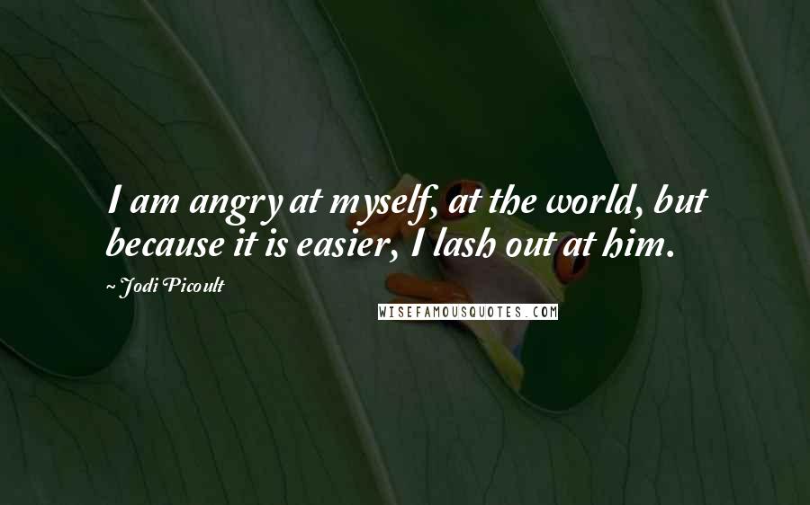 Jodi Picoult Quotes: I am angry at myself, at the world, but because it is easier, I lash out at him.