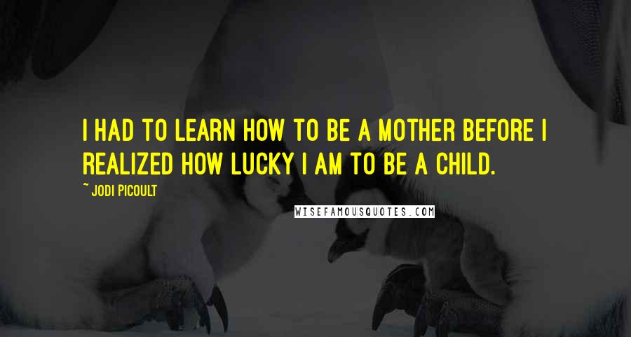 Jodi Picoult Quotes: I had to learn how to be a mother before I realized how lucky I am to be a child.