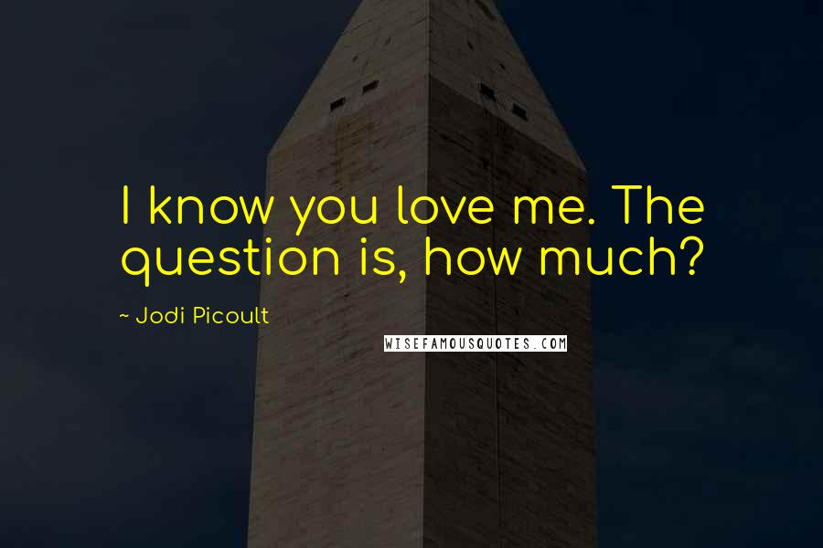 Jodi Picoult Quotes: I know you love me. The question is, how much?