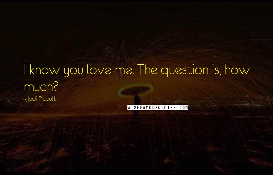 Jodi Picoult Quotes: I know you love me. The question is, how much?