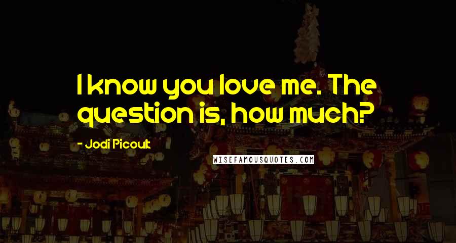 Jodi Picoult Quotes: I know you love me. The question is, how much?