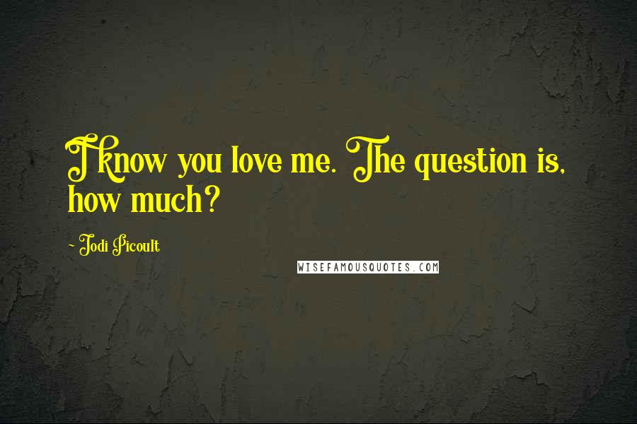 Jodi Picoult Quotes: I know you love me. The question is, how much?