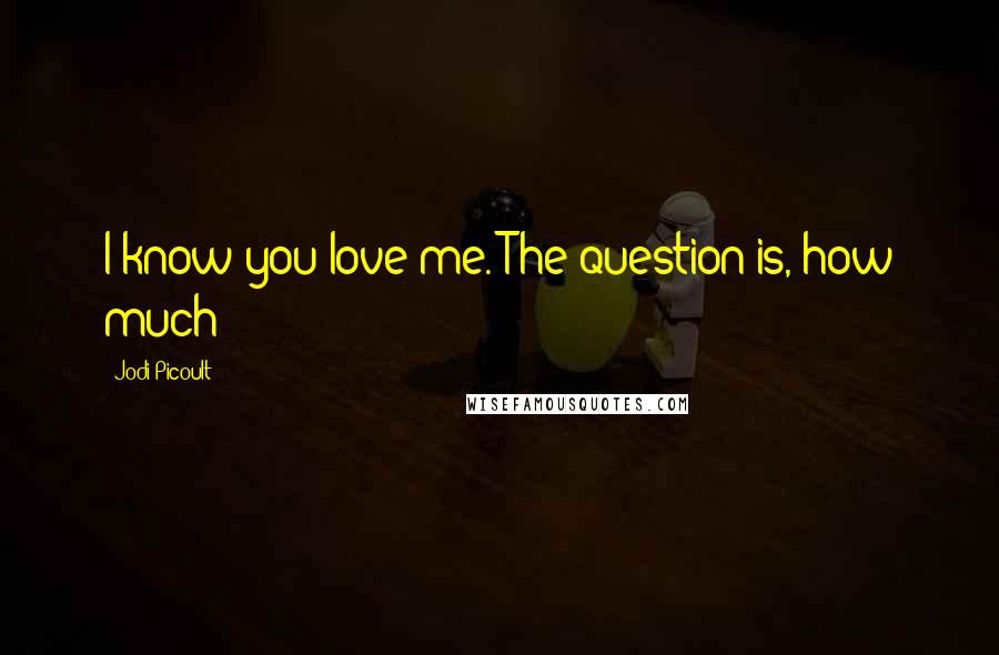 Jodi Picoult Quotes: I know you love me. The question is, how much?