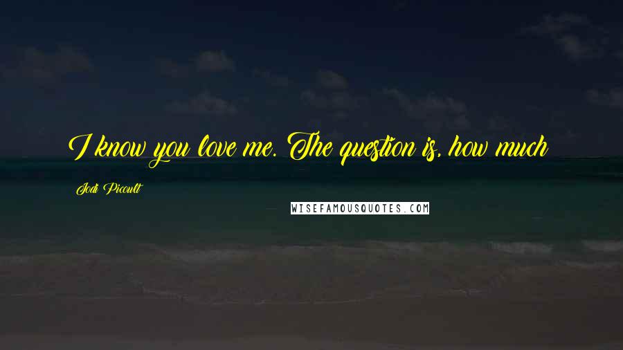 Jodi Picoult Quotes: I know you love me. The question is, how much?