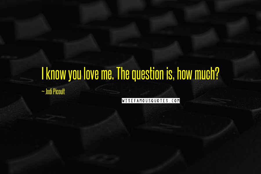 Jodi Picoult Quotes: I know you love me. The question is, how much?