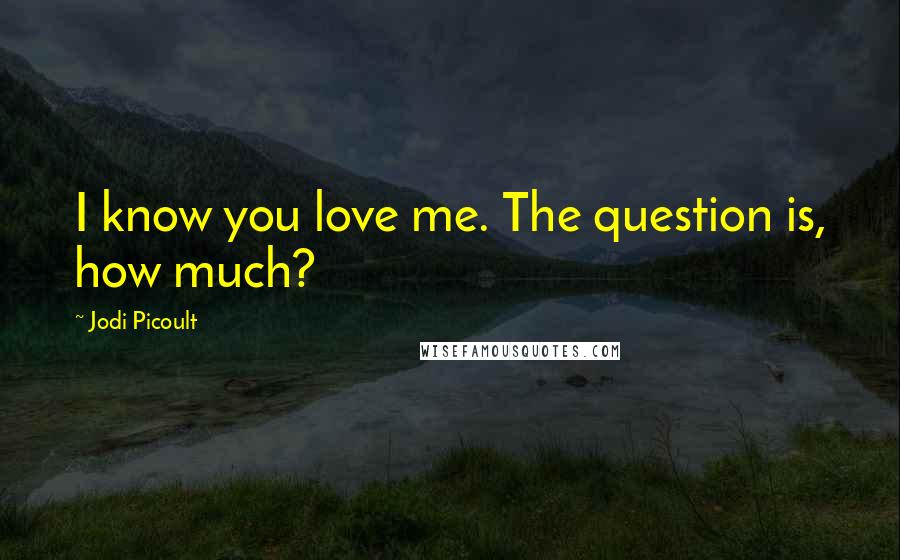 Jodi Picoult Quotes: I know you love me. The question is, how much?