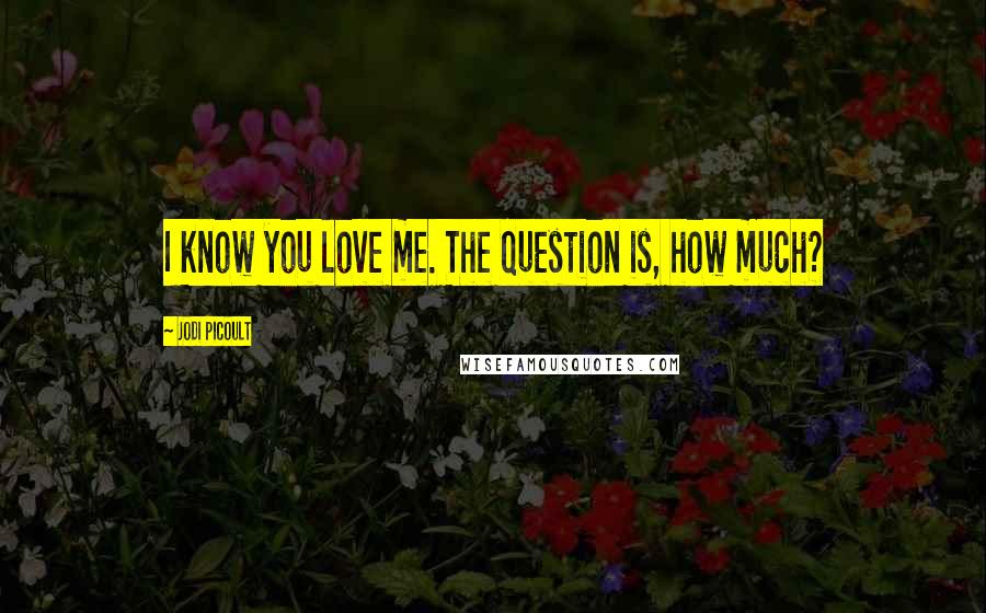 Jodi Picoult Quotes: I know you love me. The question is, how much?