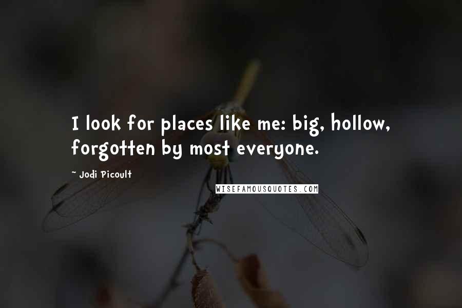 Jodi Picoult Quotes: I look for places like me: big, hollow, forgotten by most everyone.