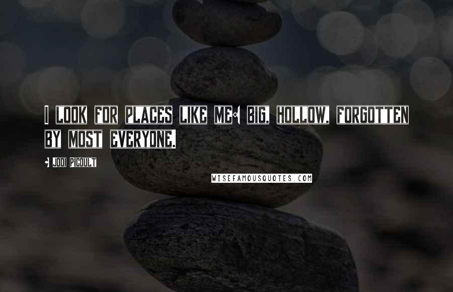 Jodi Picoult Quotes: I look for places like me: big, hollow, forgotten by most everyone.