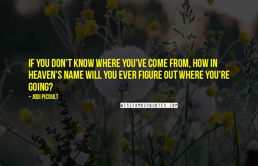 Jodi Picoult Quotes: If you don't know where you've come from, how in Heaven's name will you ever figure out where you're going?