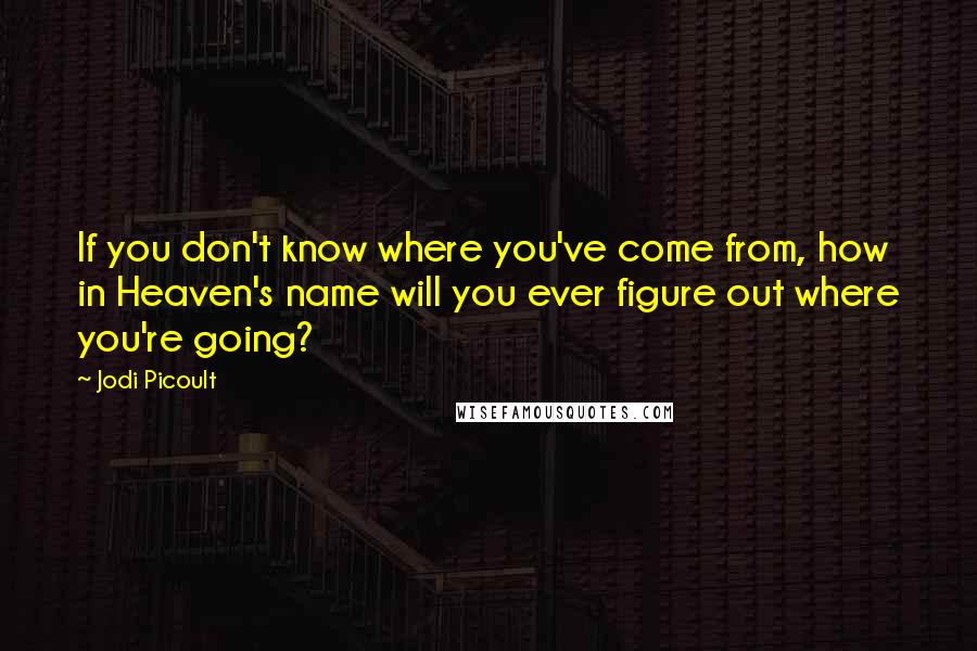 Jodi Picoult Quotes: If you don't know where you've come from, how in Heaven's name will you ever figure out where you're going?