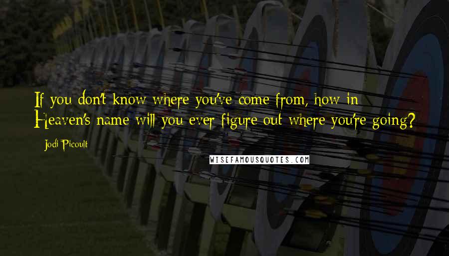 Jodi Picoult Quotes: If you don't know where you've come from, how in Heaven's name will you ever figure out where you're going?