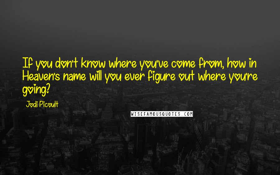 Jodi Picoult Quotes: If you don't know where you've come from, how in Heaven's name will you ever figure out where you're going?